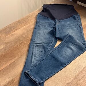 J. Crew Maternity Skinny Jeans with Dark Stretch Waistband - Blue